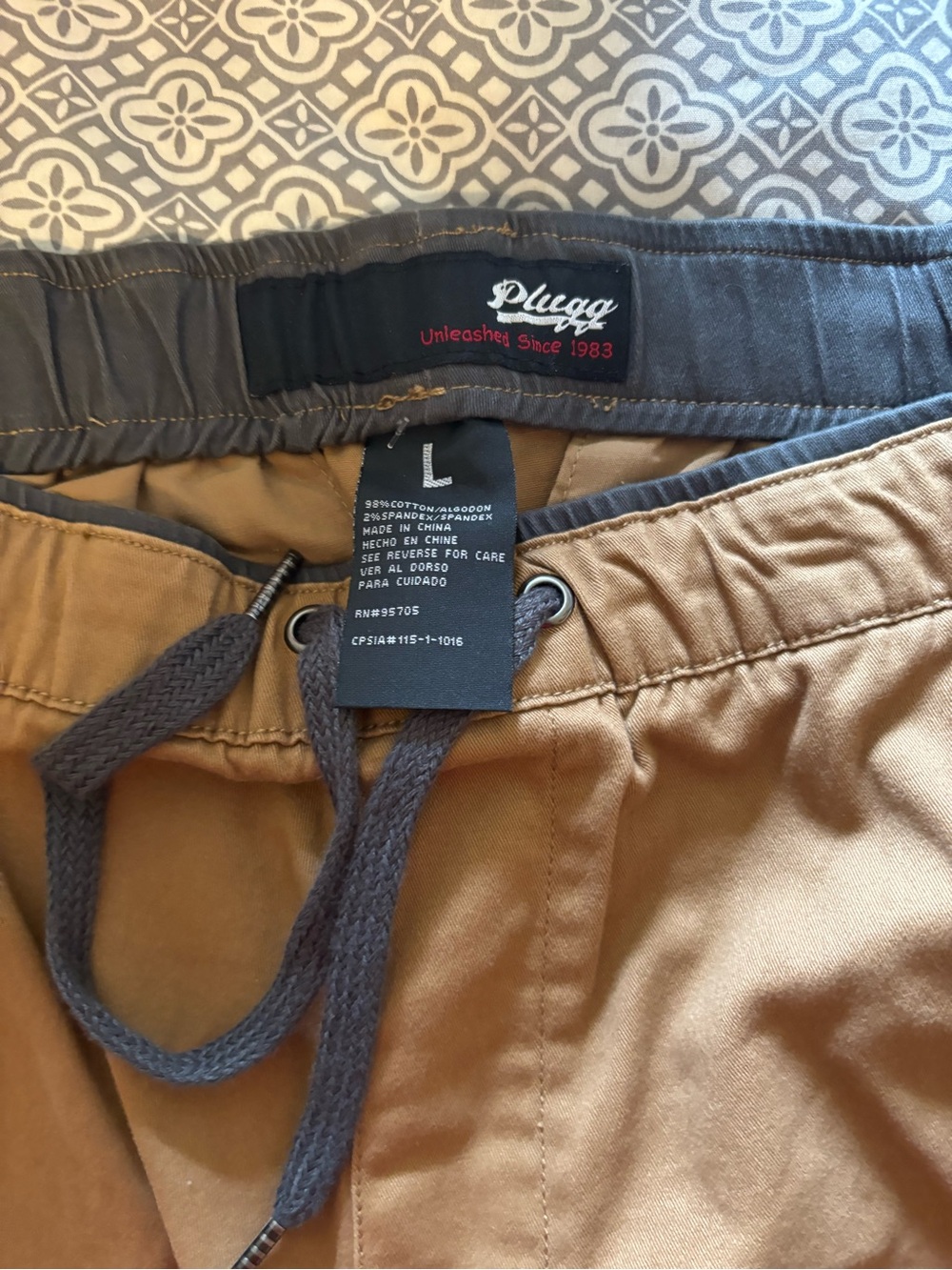 Plugg Men’s Brown Drawstring Chinos